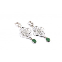 Earring "Grace", midi, silver, jade